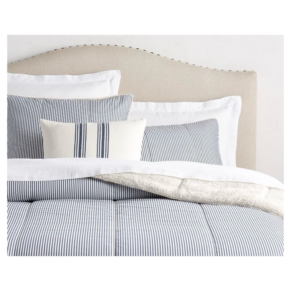 Pottery Barn Wheaton Stripe Sherpa Comforter